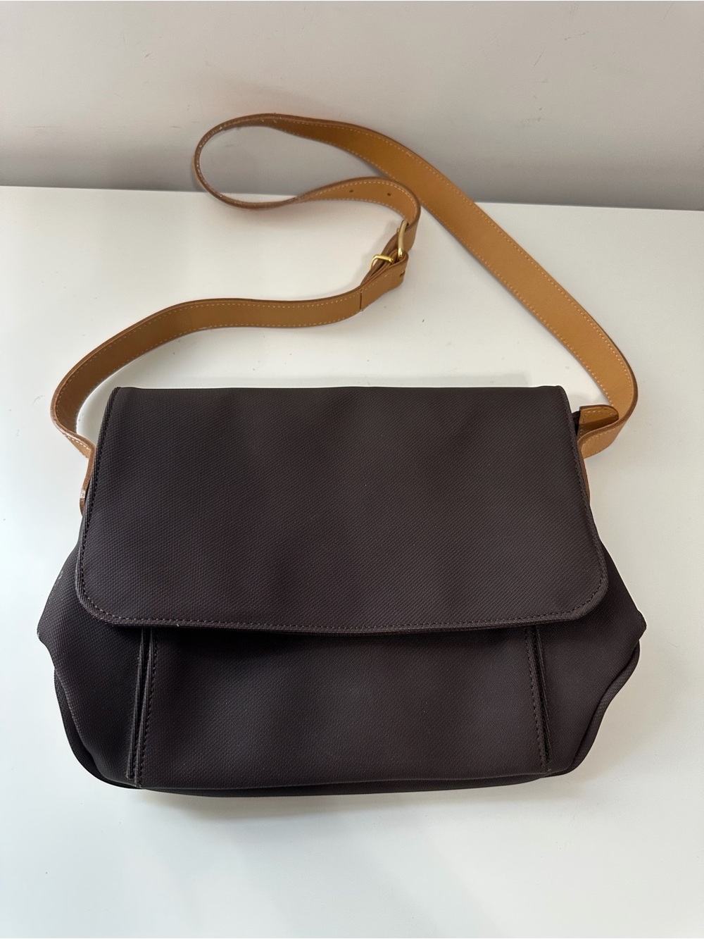 Bric's Milano Italy Brown Messenger Crossbody Bag Leather Adjustable Strap